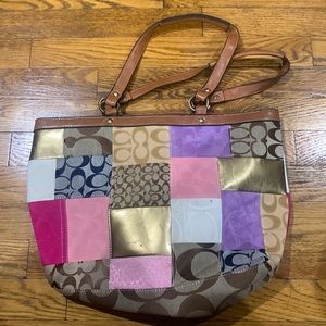 Vintage colorful coach patch bag